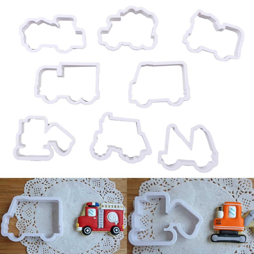 Baking Kitchen Design - 8Pcs Cute Car Design Plastic Cookie