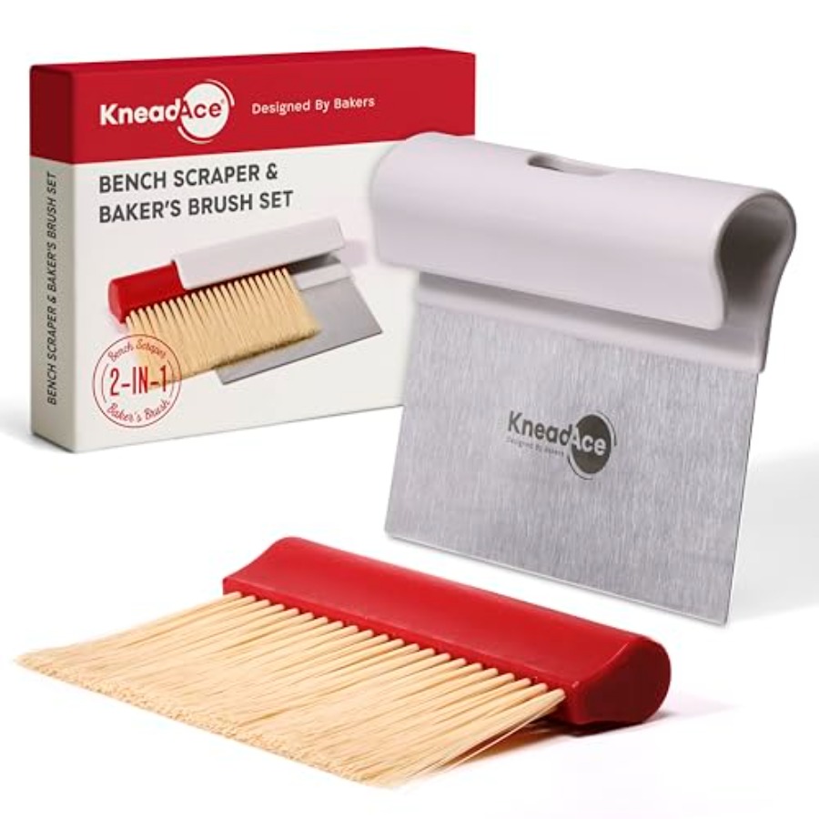 Bench Scraper Dough - KneadAce Dough Scraper and Baker's Brush