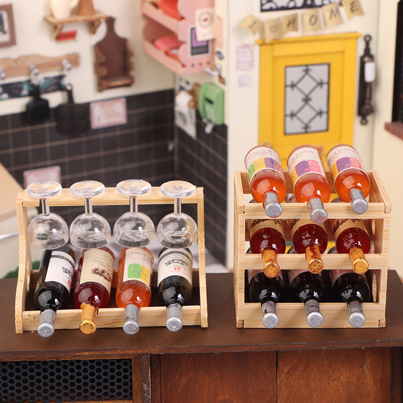 Kitchen Q - Miniature Wine Glass Rack Goblet Set