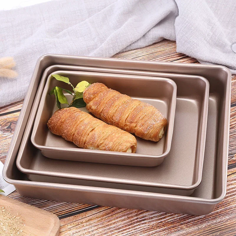 Kitchen Oven Baking Pans - Rectangle Carbon Steel Cake Baking Tray