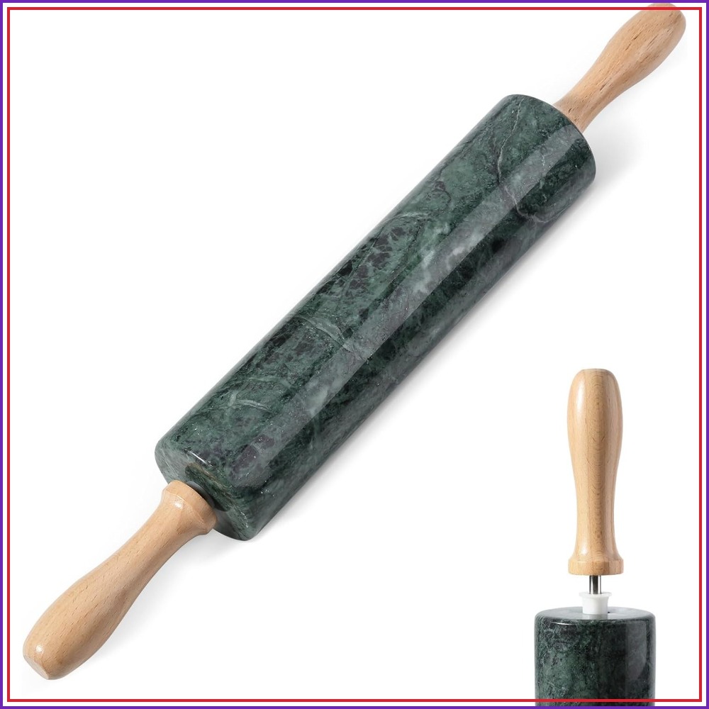 Rolling Pin Marble - Non-Stick Green Marble Rolling Pin, 18