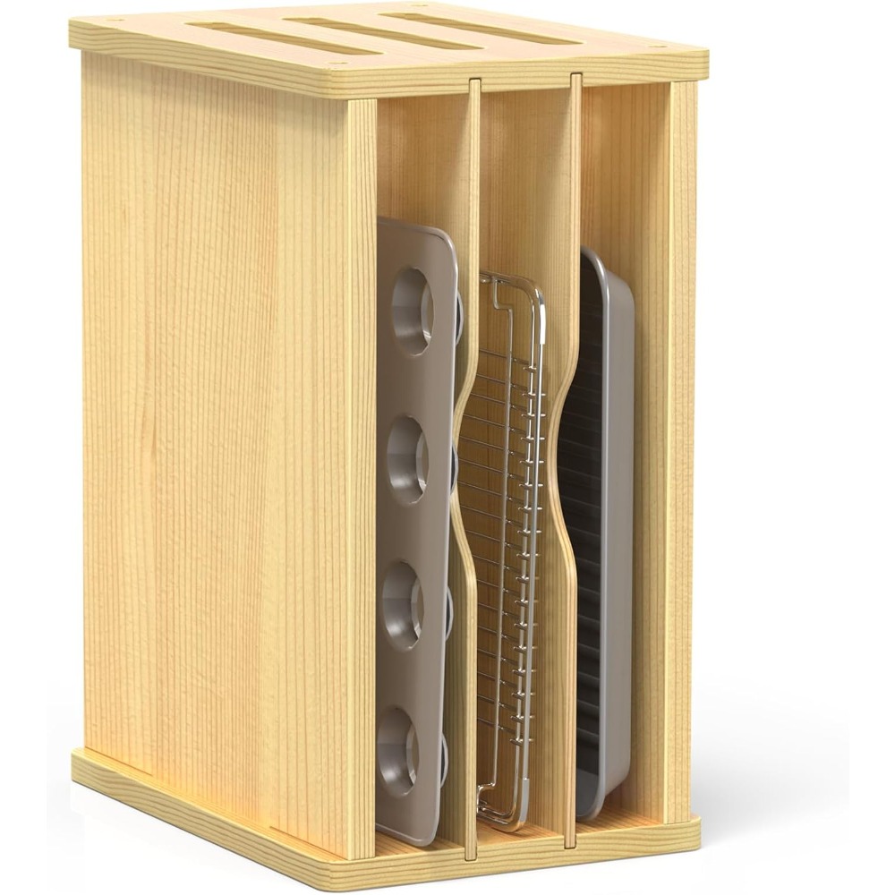 Wooden Cabinet Tray Dividers,  – Kitchen Cabinet Baking Sheet Organizer recenzja i cena
