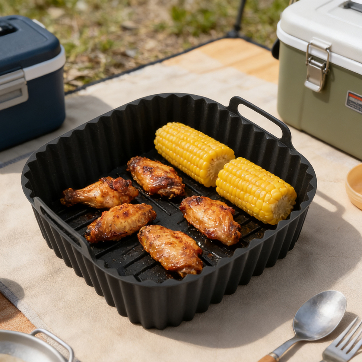 Square Silicone Air Fryer Bask – Kitchen Oven Baking Pans recenzja i cena