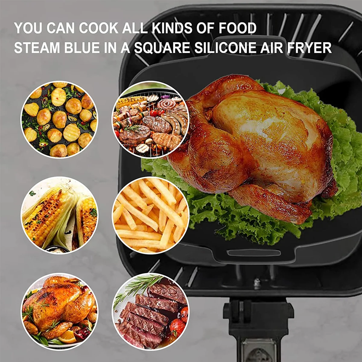 2Pcs Air Fryer Silicone Liner  – Kitchen Oven Baking Pans recenzja i cena