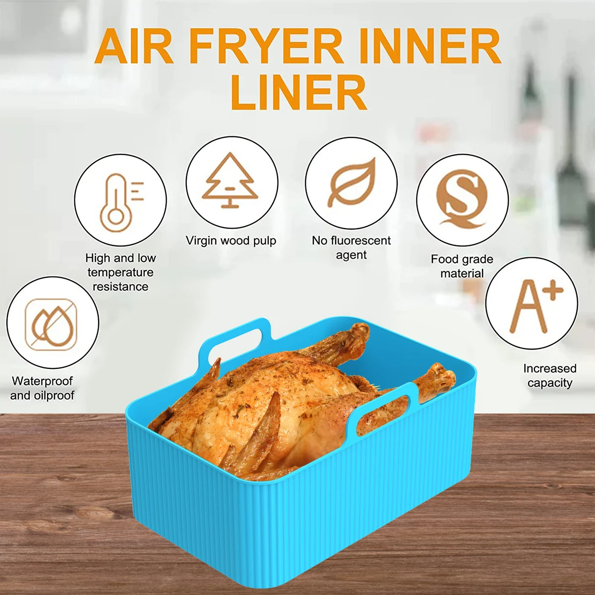 2Pcs Air Fryer Silicone Liner  – Kitchen Oven Baking Pans recenzja i cena