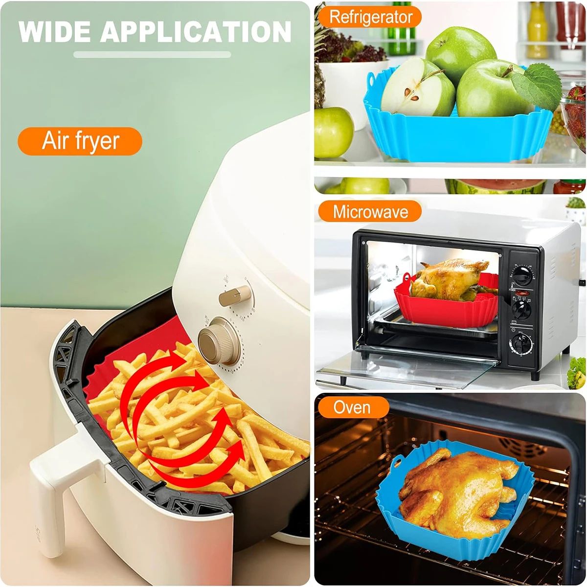 Air Fryer Silicone Liners Pot  – Kitchen Oven Baking Pans recenzja i cena