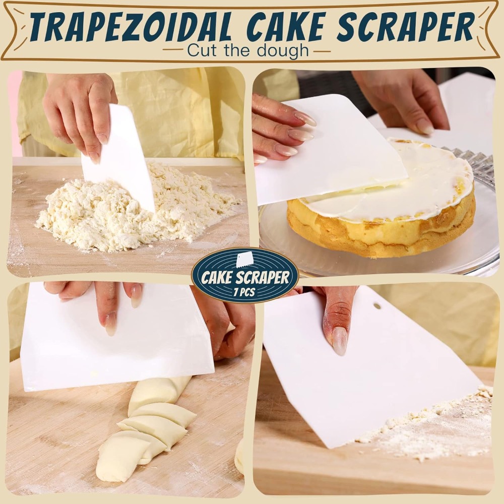 7 Pcs Cake Scraper Set - Dough – Bench Scraper Dough recenzja i cena