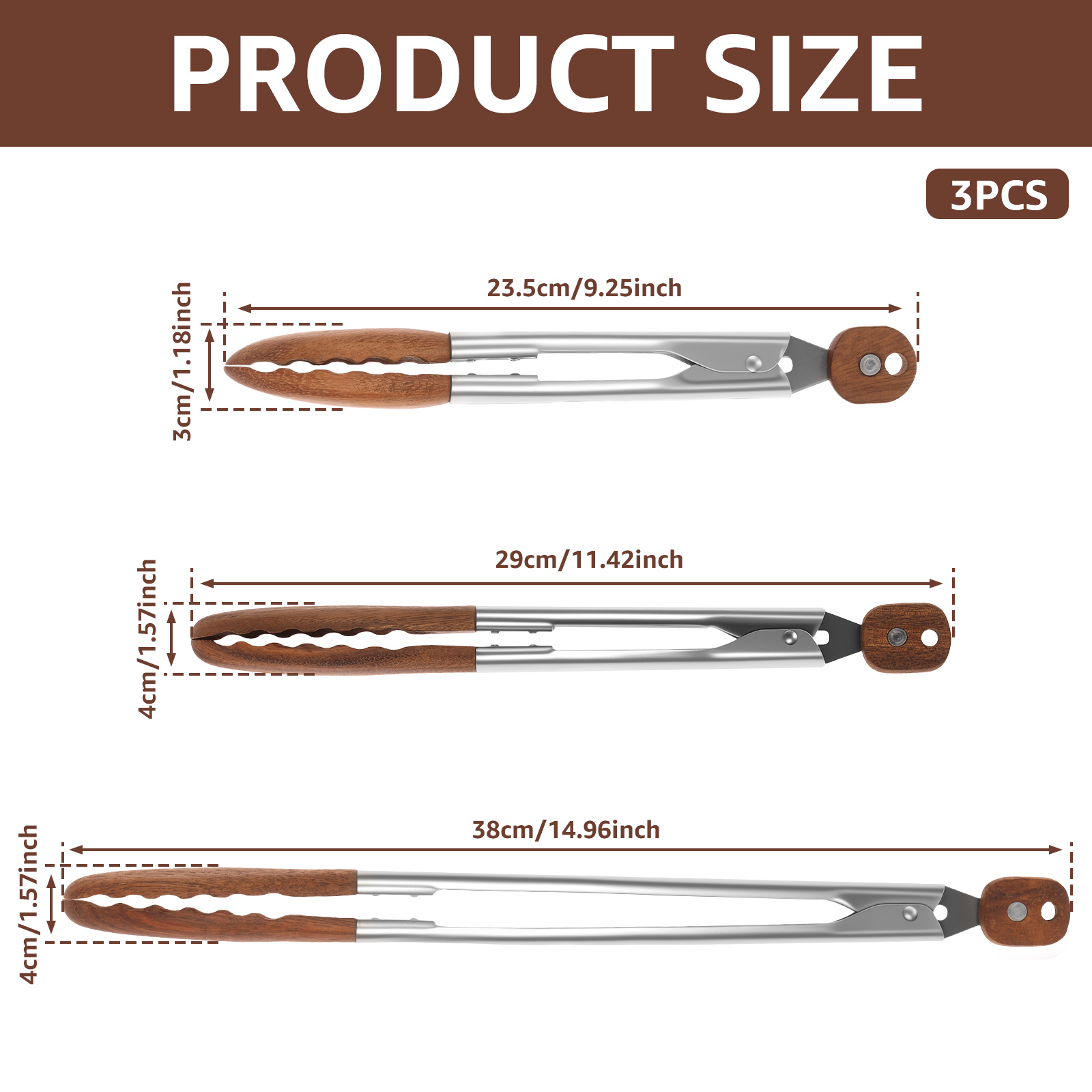 2/3 Pcs Food Tongs Walnut Wood – Kitchen Q recenzja i cena
