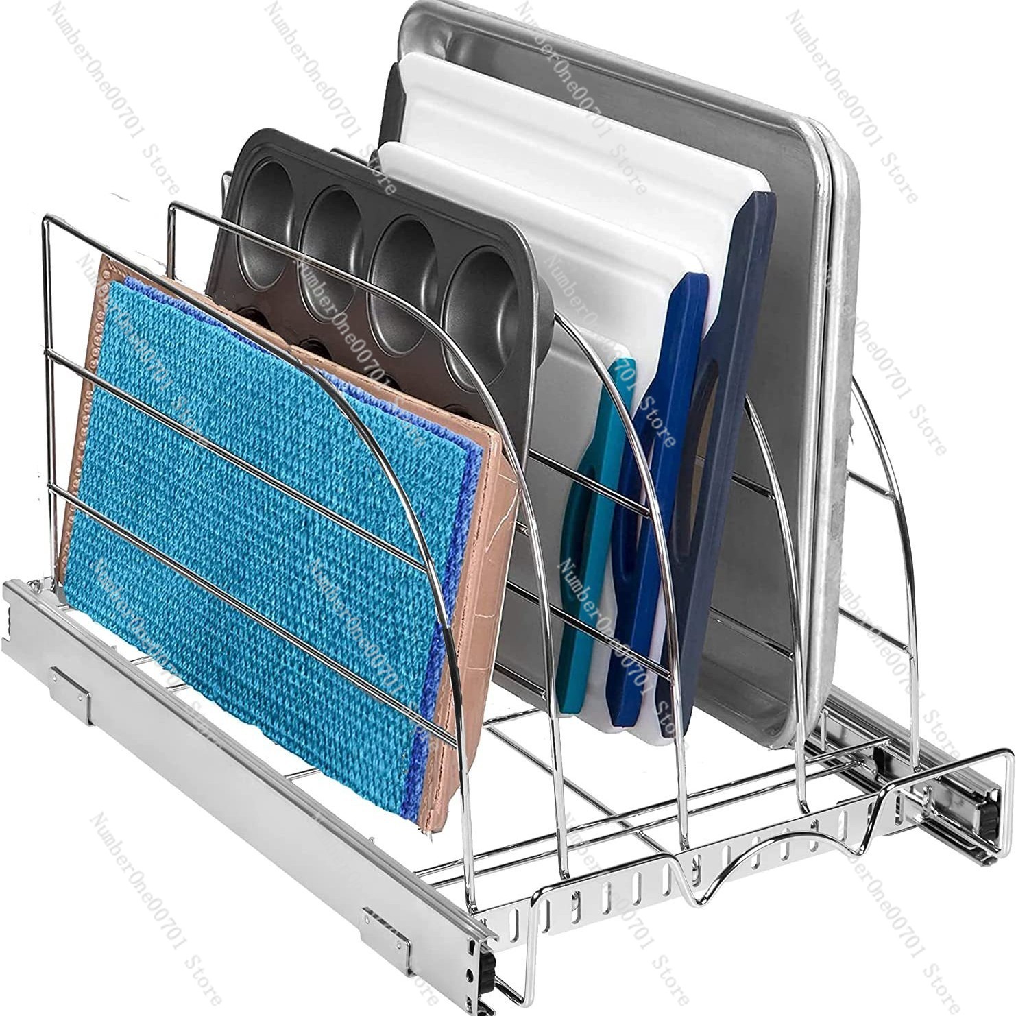 Slide-Out Kitchen Cabinet Orga – Kitchen Cabinet Baking Sheet Organizer recenzja i cena