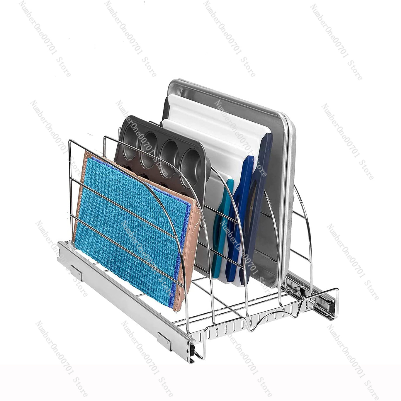 Slide-Out Kitchen Cabinet Orga – Kitchen Cabinet Baking Sheet Organizer recenzja i cena
