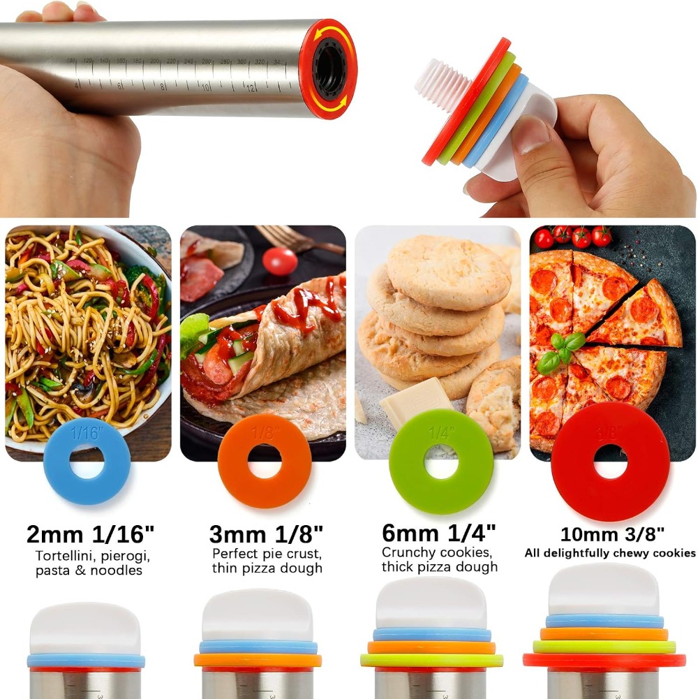 Rolling Pin Set with Thickness – Bench Scraper Dough recenzja i cena