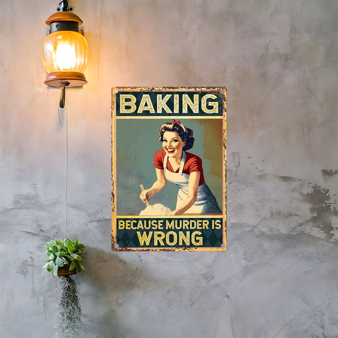 Vintage Funny Baking Quote Met – Kitchen Baking Quotes recenzja i cena