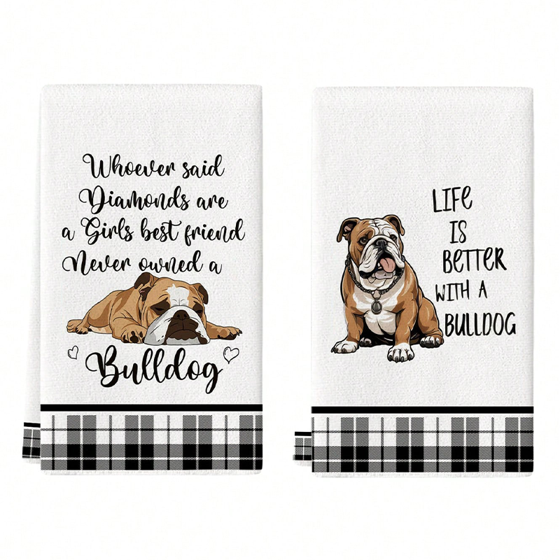 2Pcs, Bulldog Cute Quotes Kitc – Kitchen Baking Quotes recenzja i cena
