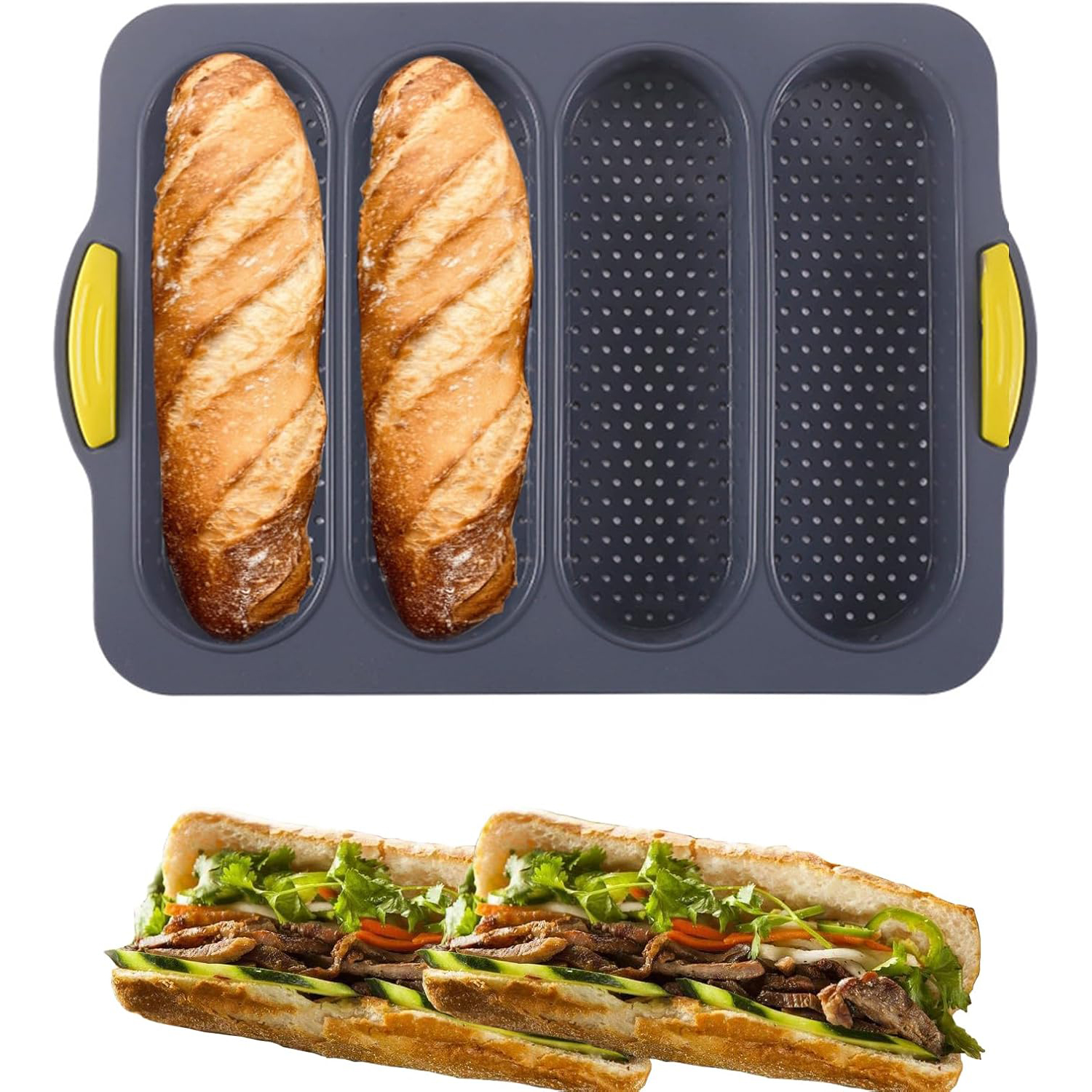 4-cavity Silicone Bread Loaf P – Kitchen Oven Baking Pans recenzja i cena