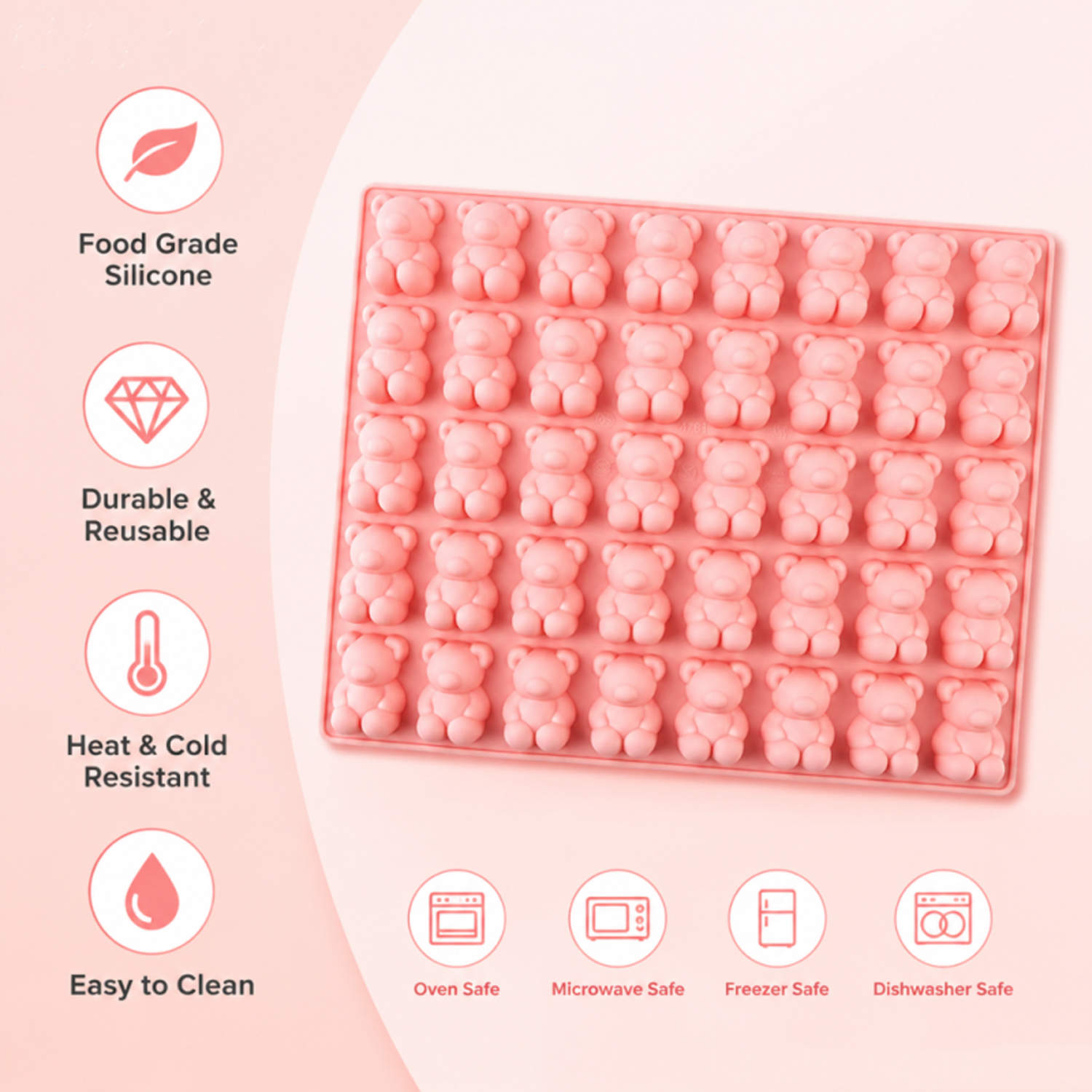 40-Cavity Bear-Shaped Silicone – Kitchen Baking Tools recenzja i cena