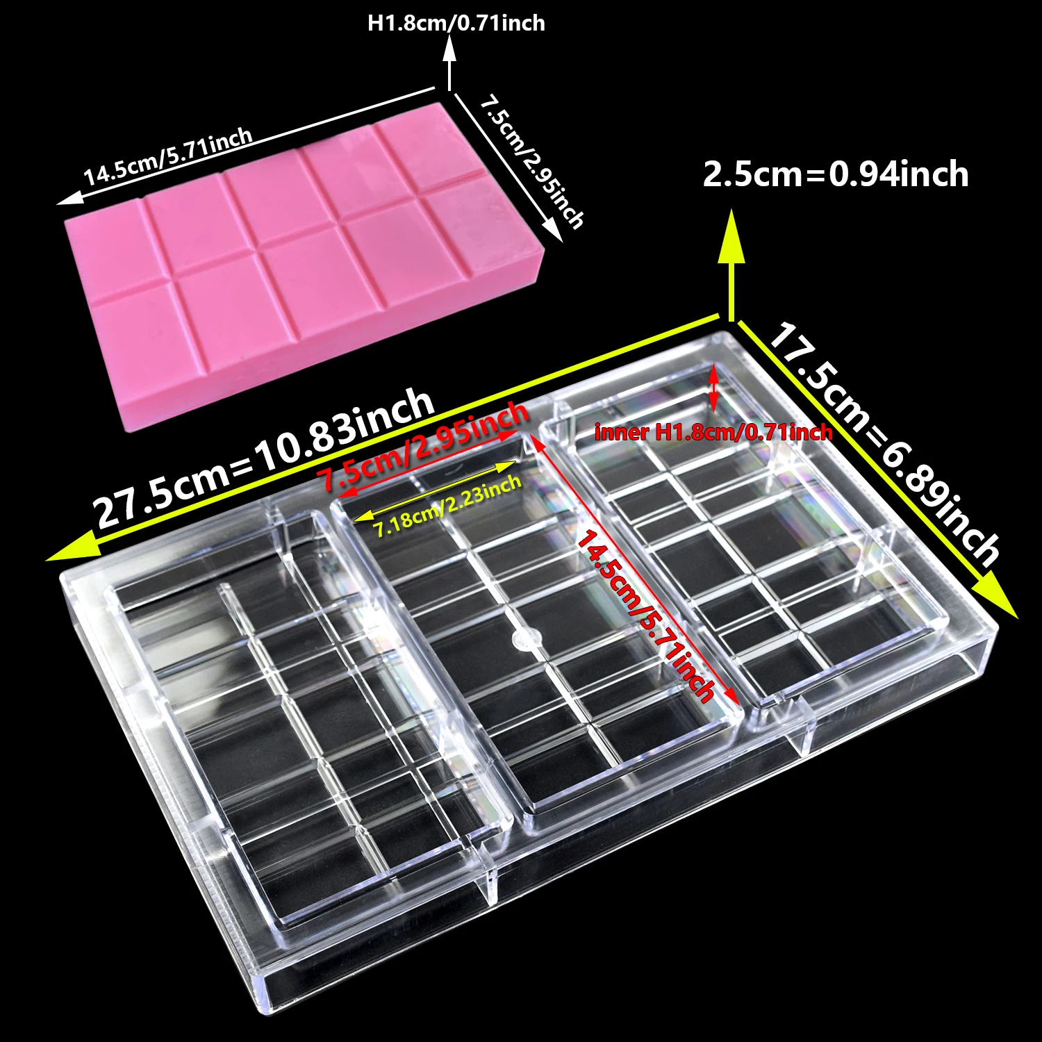Dubai Chocolate Bar Mold Polyc – Kitchen Baking Tools recenzja i cena