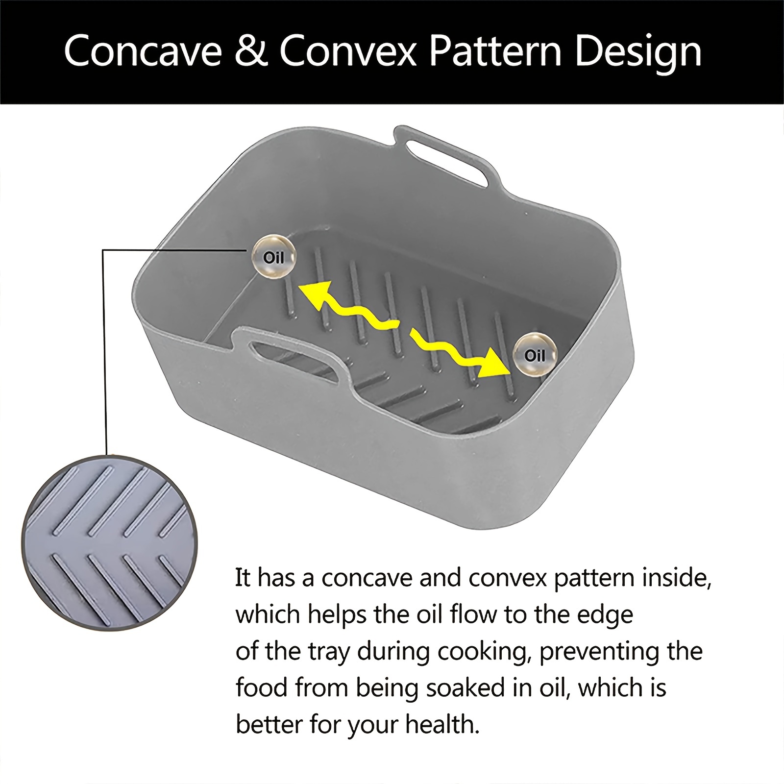 1/2Pcs Air Fryer Silicone Tray – Kitchen Oven Baking Pans recenzja i cena