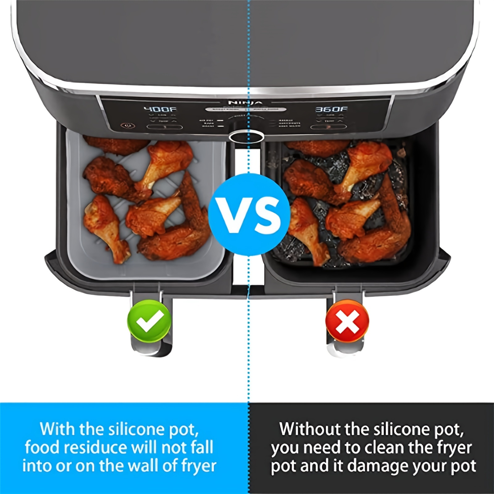 1/2Pcs Air Fryer Silicone Tray – Kitchen Oven Baking Pans recenzja i cena