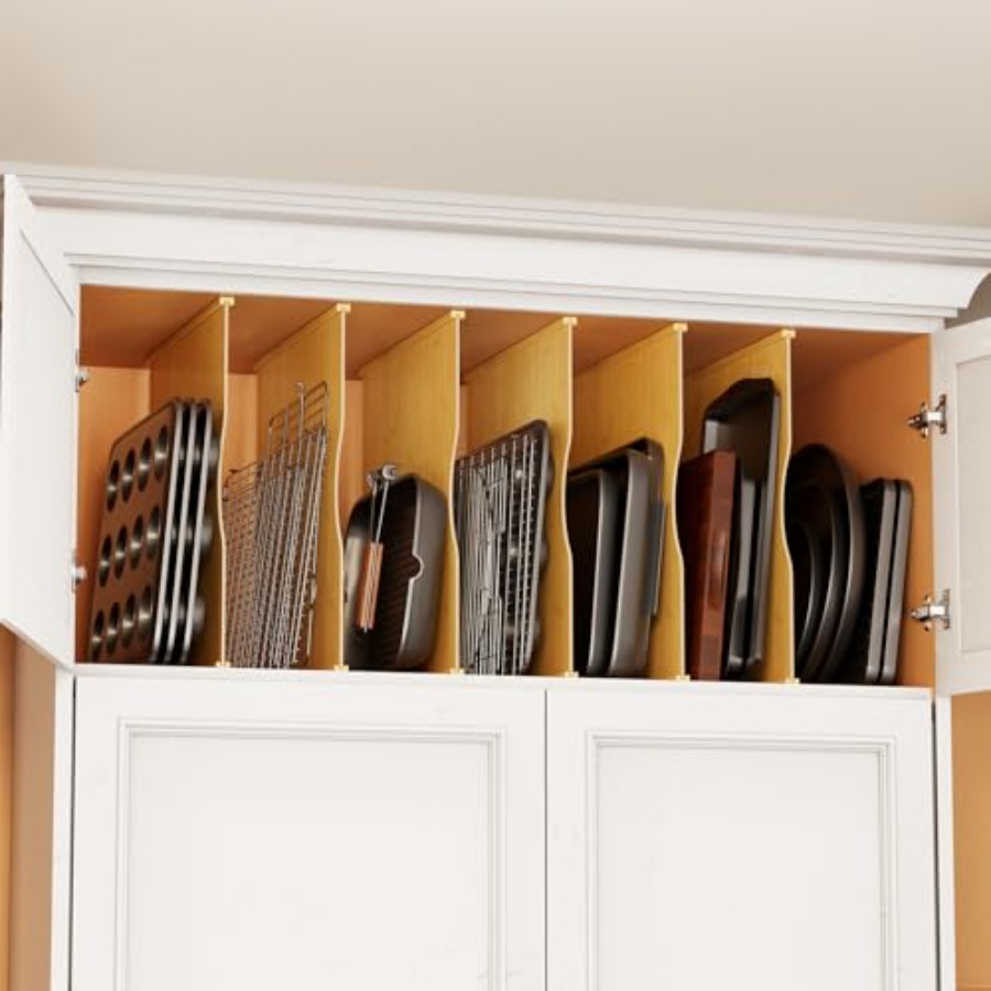 6 Pack Tray Dividers for Cabin – Kitchen Cabinet Baking Sheet Organizer recenzja i cena