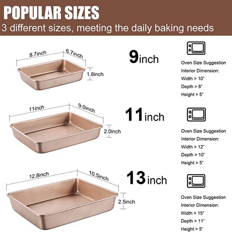 Thicken Carbon Steel Golden Ba – Kitchen Oven Baking Pans recenzja i cena