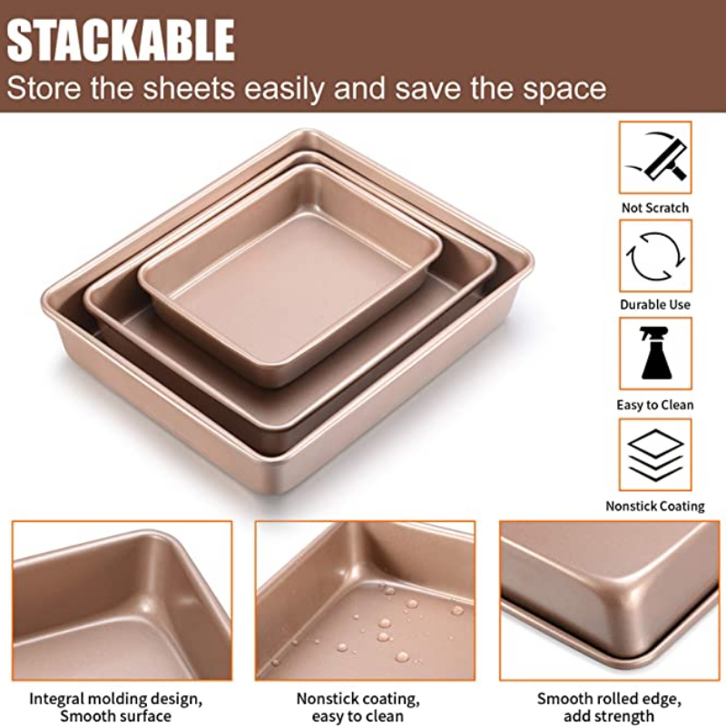 Thicken Carbon Steel Golden Ba – Kitchen Oven Baking Pans recenzja i cena