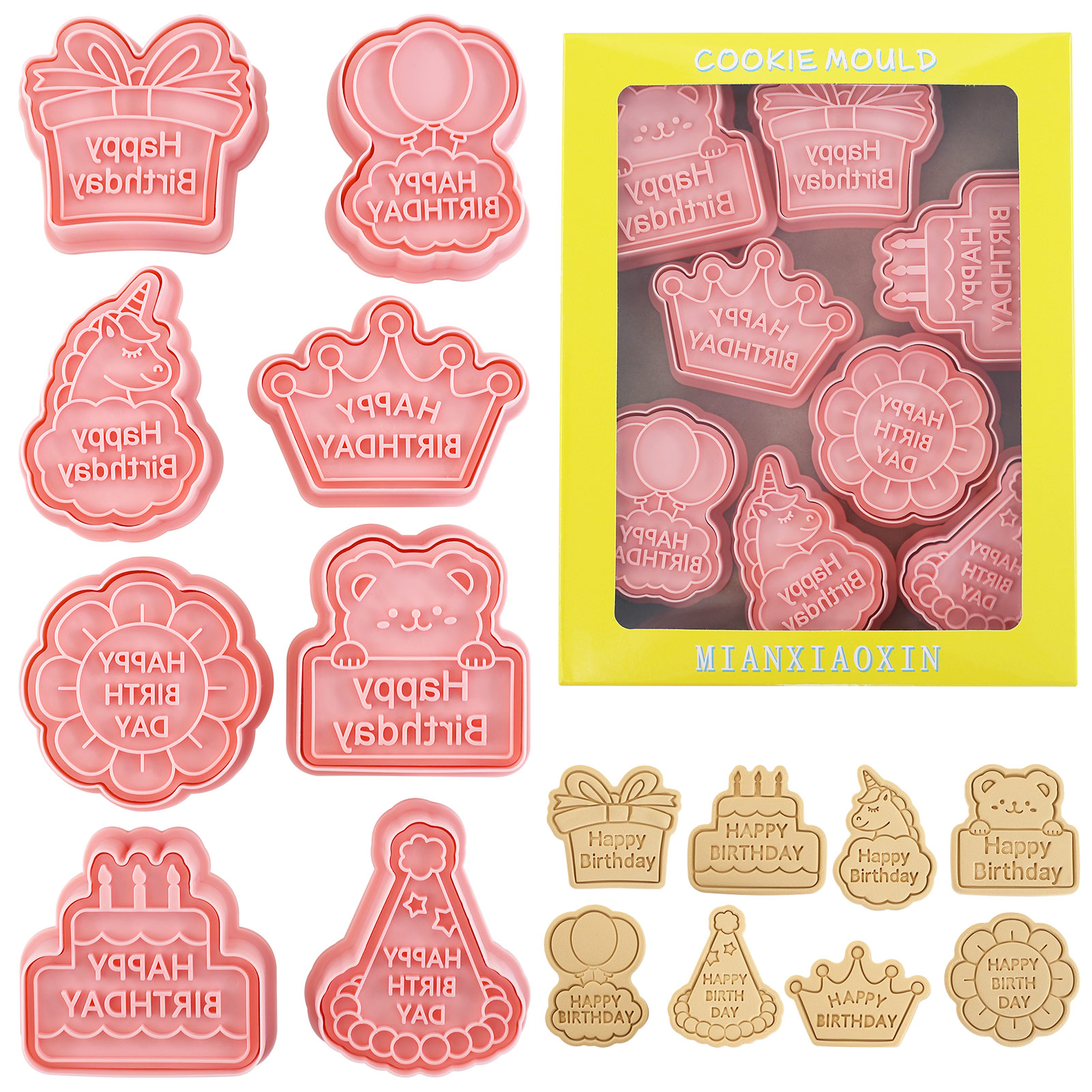 8pcs Happy Birthday Cookie Cut – Baking Kitchen Kids recenzja i cena