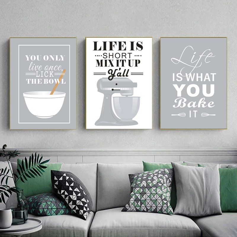 Wall Art Canvas Paintings Nord – Kitchen Baking Quotes recenzja i cena