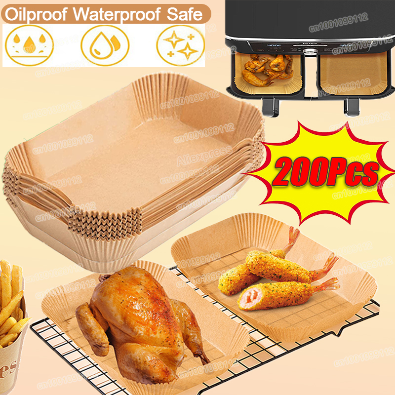 100/50PCS Rectangle Air Fryer  – Kitchen Oven Baking Pans recenzja i cena