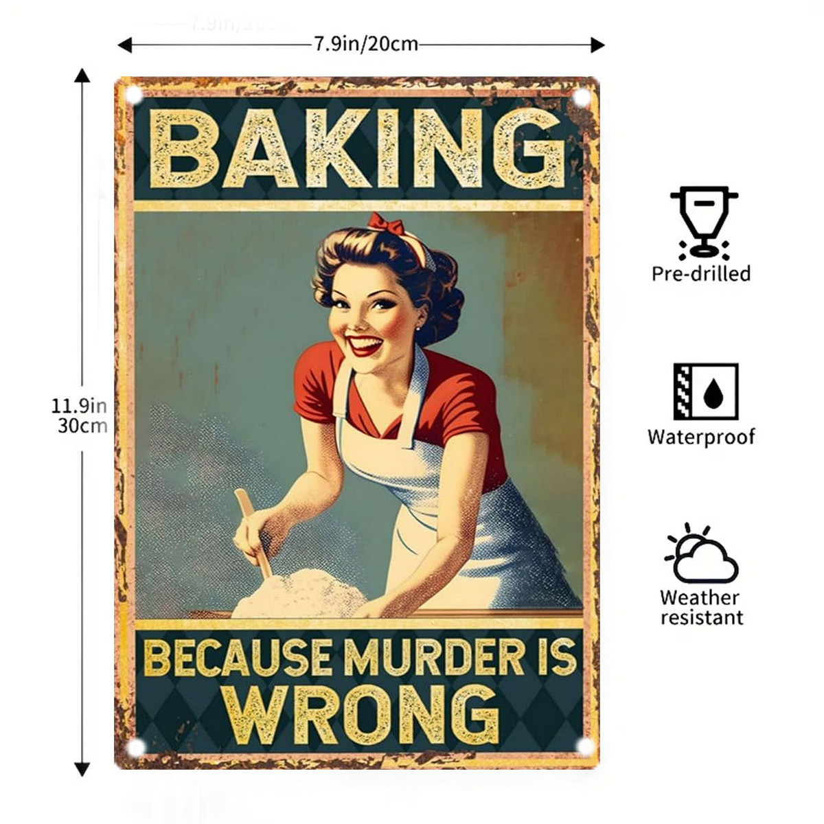 Baking Humor Metal Tin Box Sig – Kitchen Baking Quotes recenzja i cena