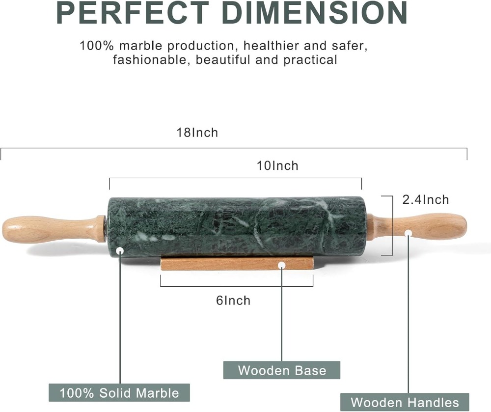 Non-Stick Green Marble Rolling – Rolling Pin Marble recenzja i cena