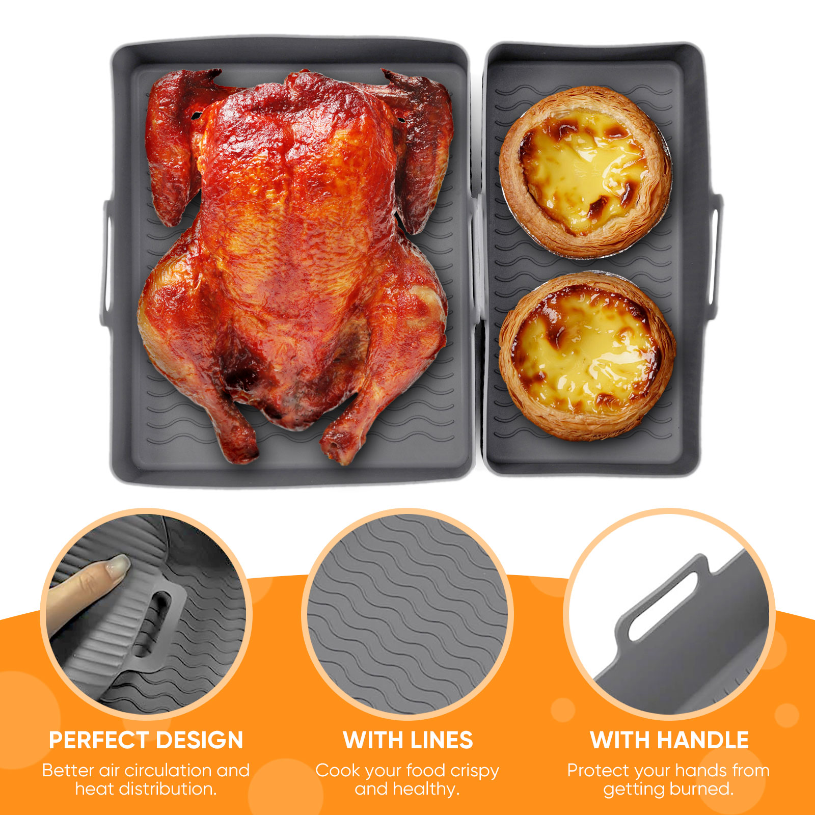 2pcs Set Silicone Air Fryer Ma – Kitchen Oven Baking Pans recenzja i cena