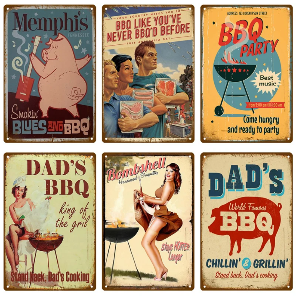 Retro BBQ Sign - Vintage Wall  – Kitchen Q recenzja i cena